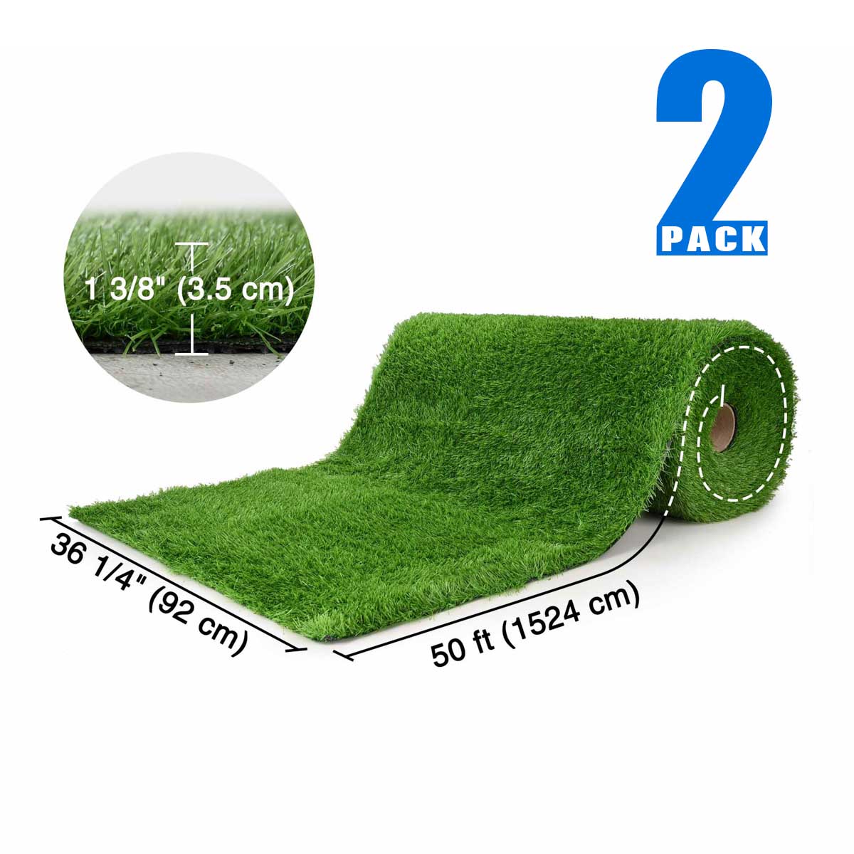 Yescom Agility Turf for Powerful Sled Push Hybrid Training 1 3/8"H 2 Lanes - (2x)3'x50'