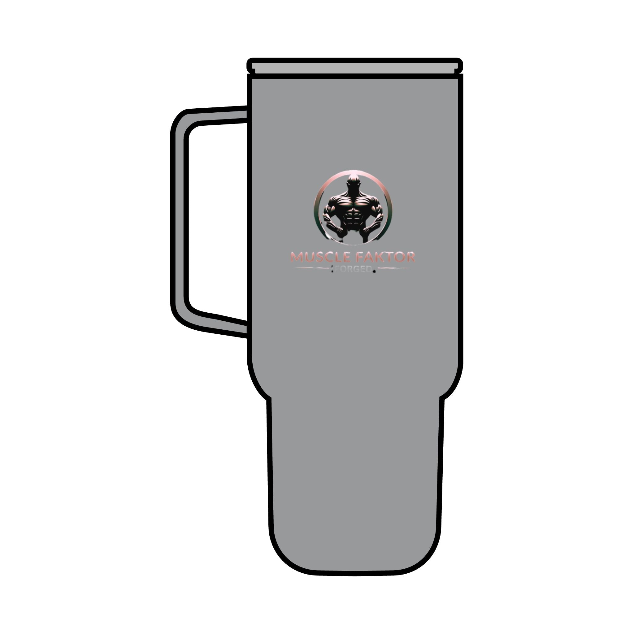 Muscle Faktor 40oz Insulated Tumbler with Lid - Perfect for Fitness Enthusiasts Printify