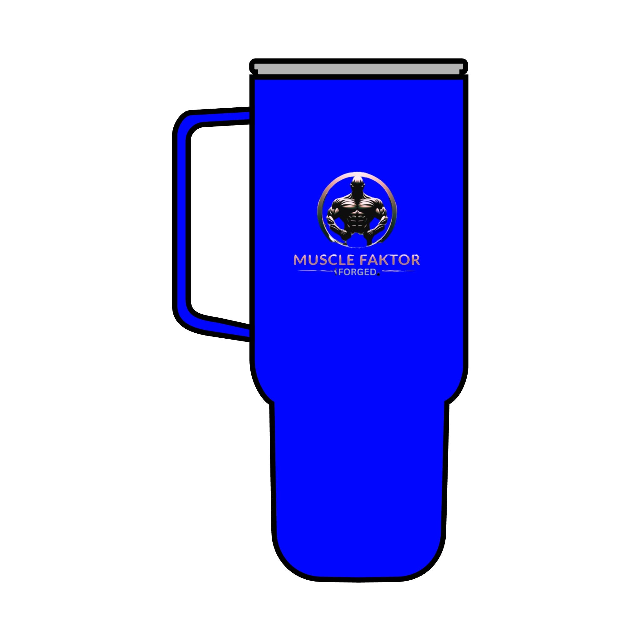 Muscle Faktor 40oz Insulated Tumbler with Lid - Perfect for Fitness Enthusiasts Printify