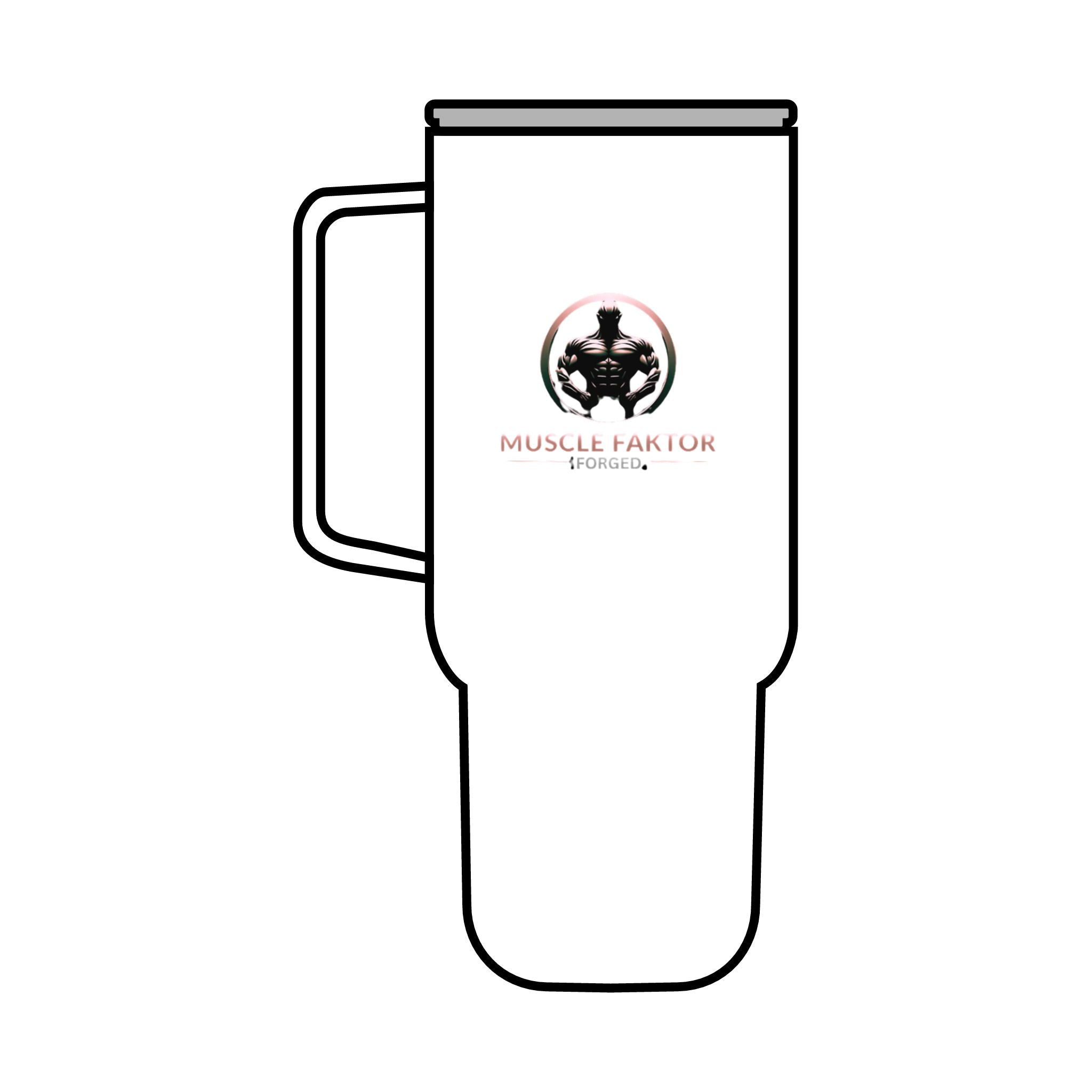 Muscle Faktor 40oz Insulated Tumbler with Lid - Perfect for Fitness Enthusiasts Printify