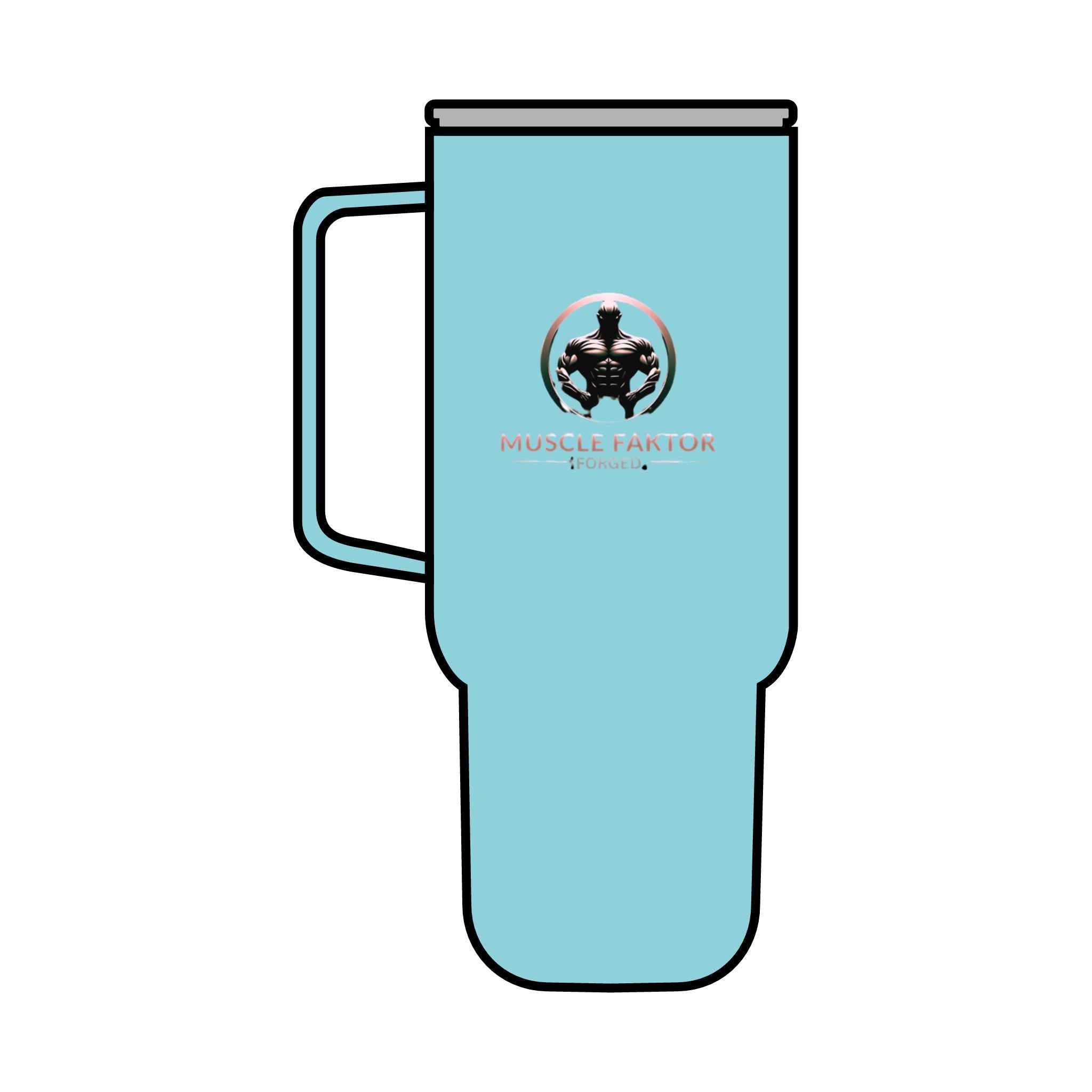 Muscle Faktor 40oz Insulated Tumbler with Lid - Perfect for Fitness Enthusiasts Printify