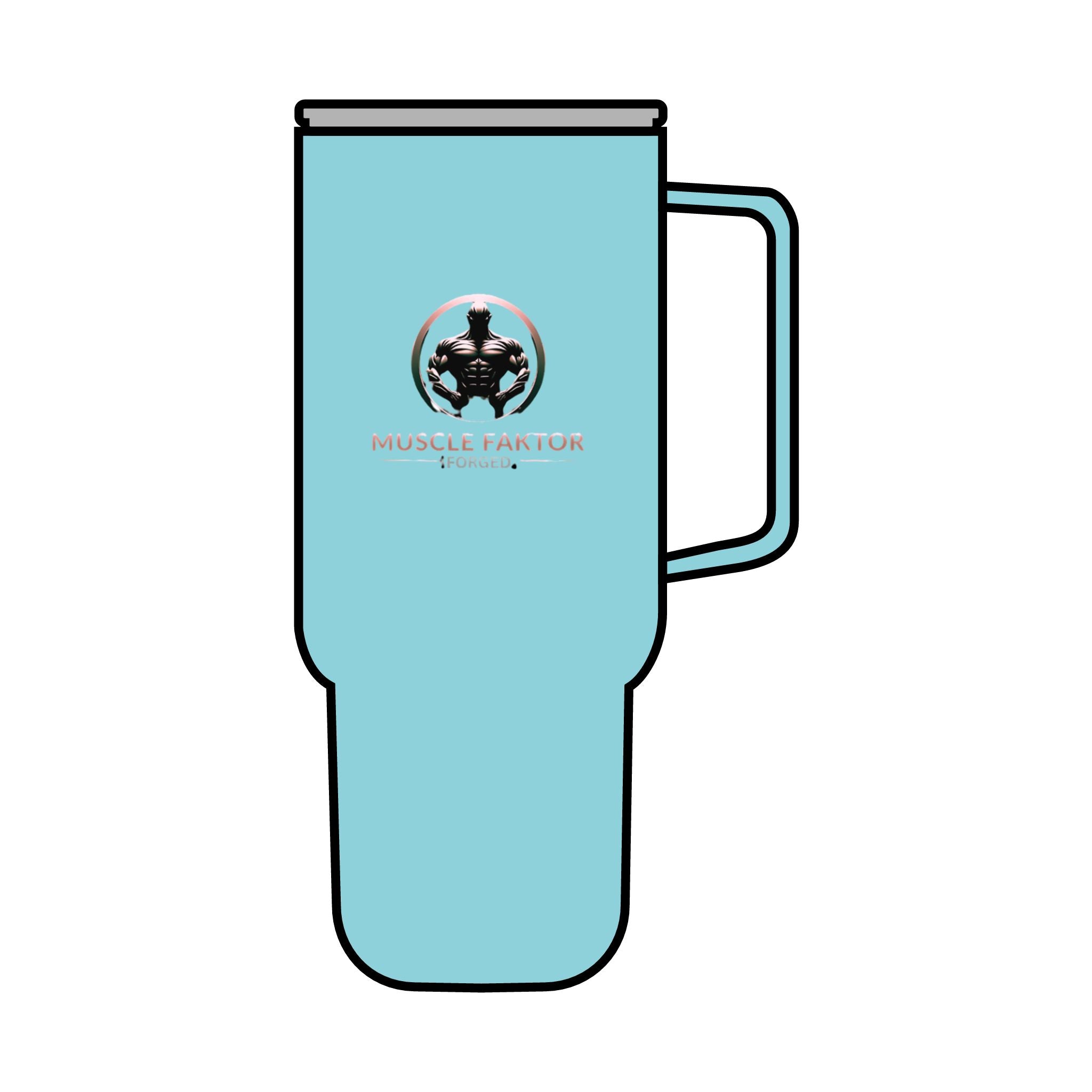 Muscle Faktor 40oz Insulated Tumbler with Lid - Perfect for Fitness Enthusiasts Printify