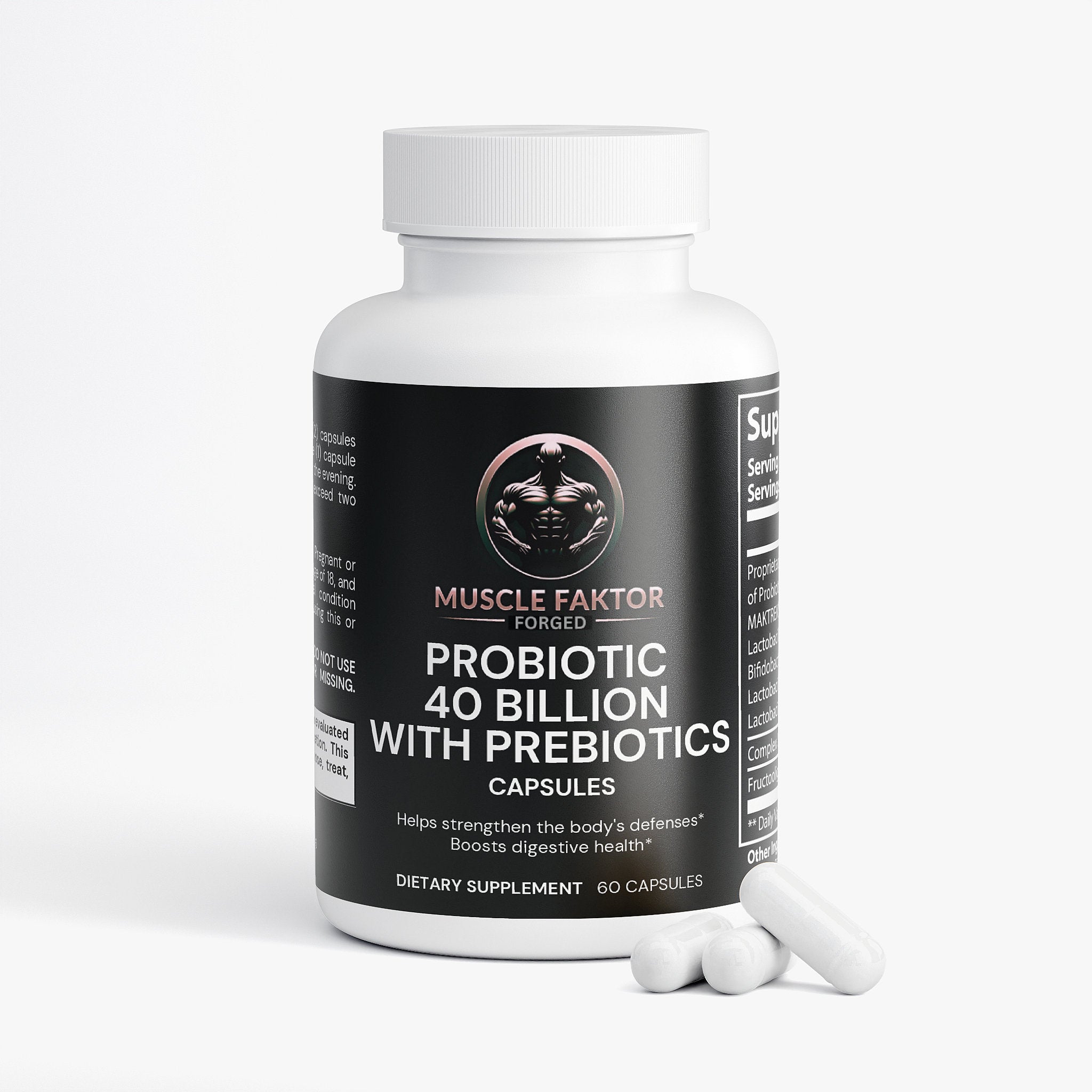 Probiotic 40 Billion with Prebiotics Muscle Faktor
