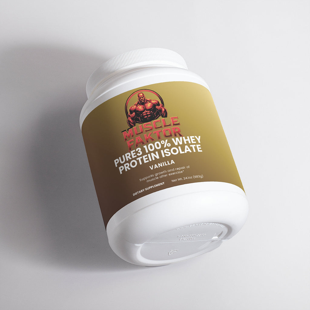 Pure3 100% Whey Protein Isolate (Vanilla) Muscle Faktor