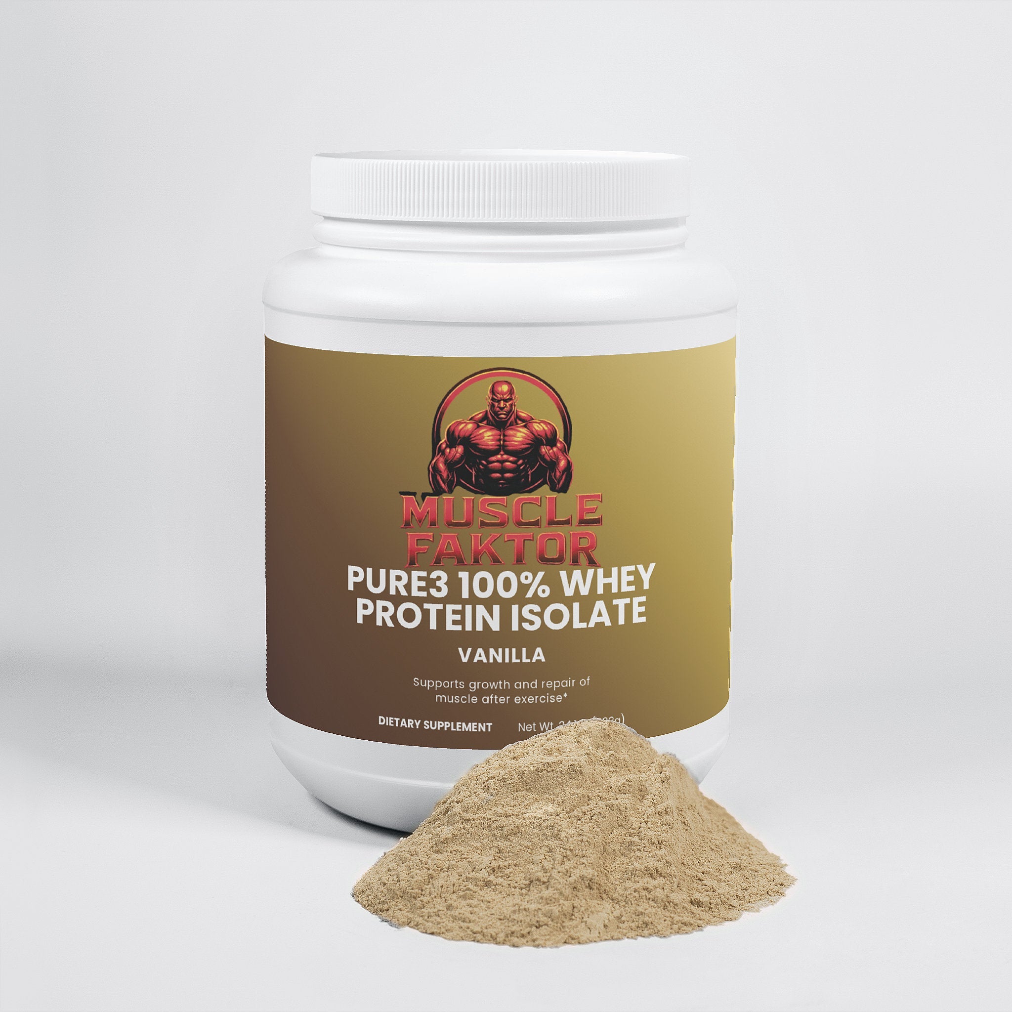 Pure3 100% Whey Protein Isolate (Vanilla) Muscle Faktor