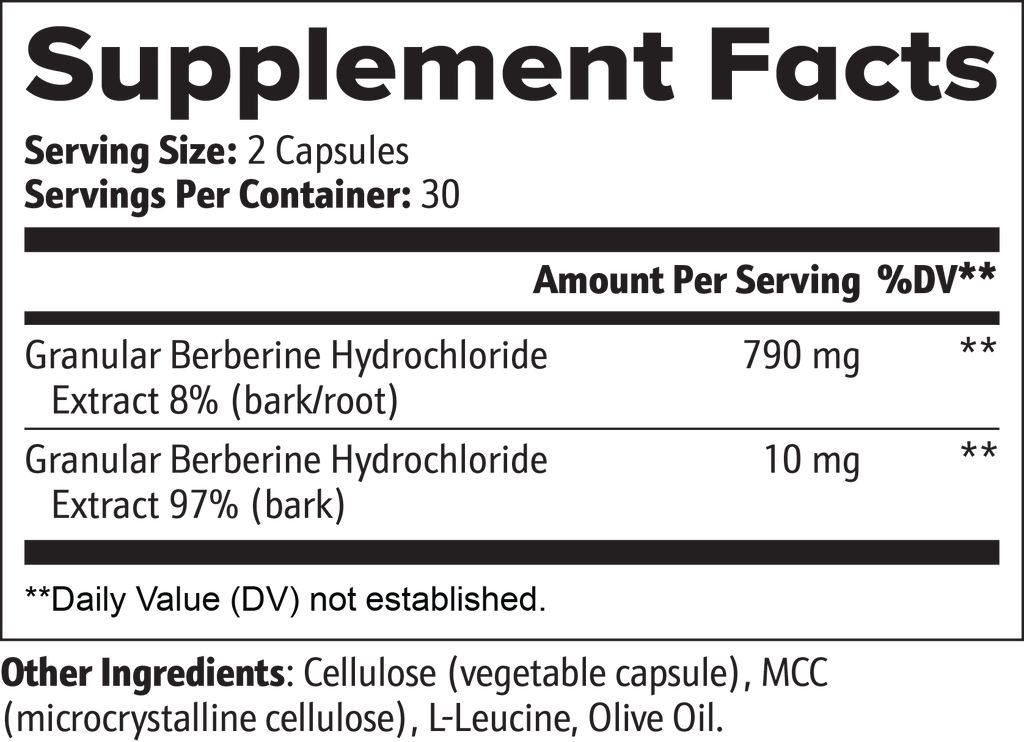 Muscle Faktor Berberine HCl 97% Supplement Capsules