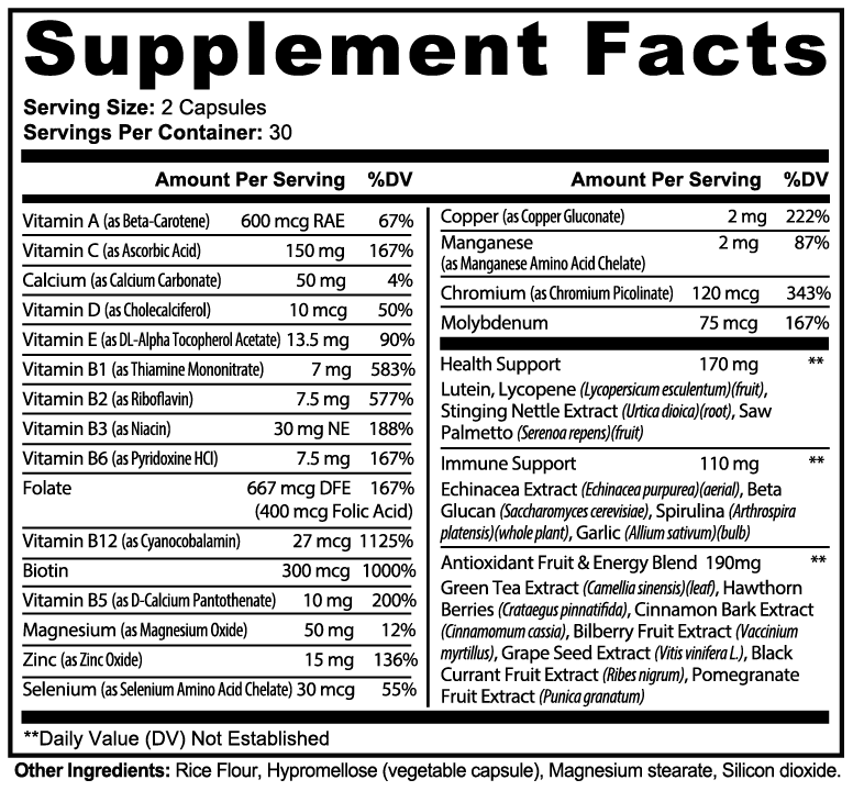 Muscle Faktor Complete Daily Multivitamin with Antioxidant Blend