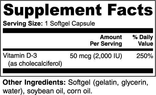 Vitamin D3 2,000 IU Muscle Faktor