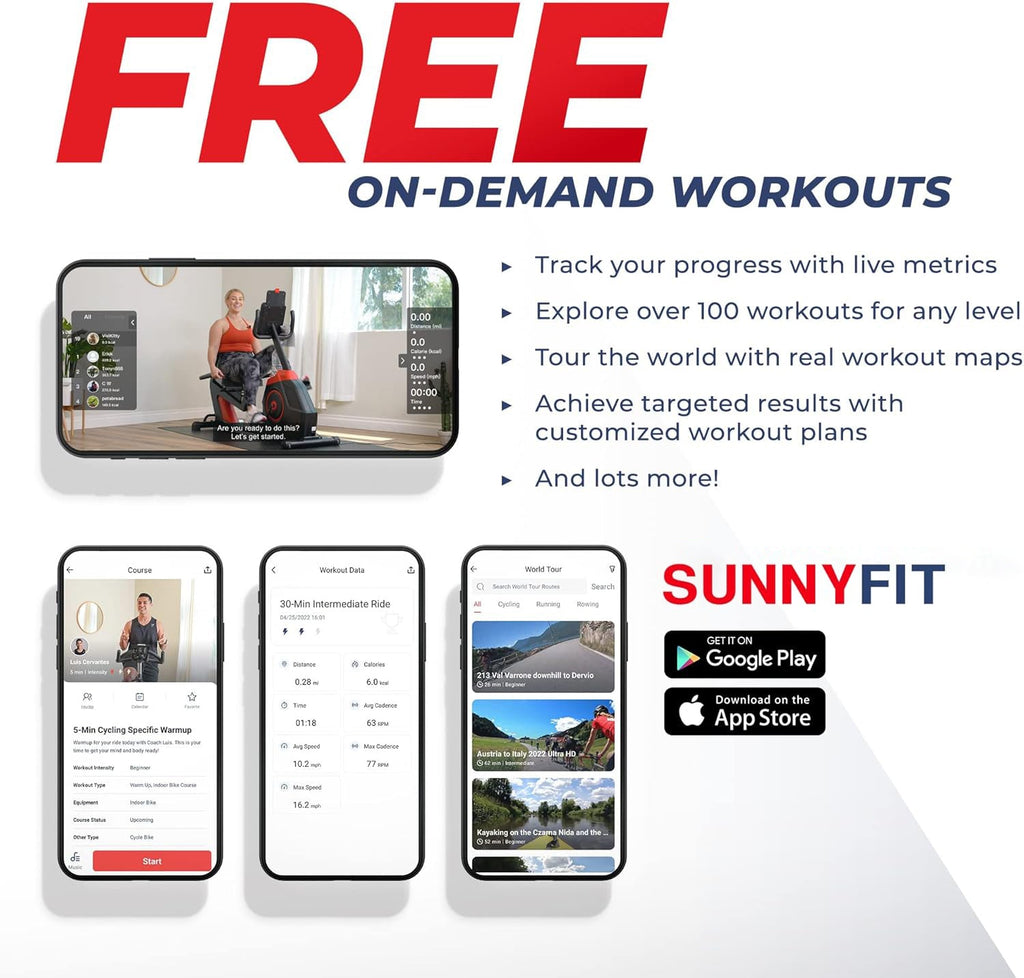 Elite Recumbent Cross Trainer & Elliptical Machine with Arm Exercisers for Home Arm/Leg Training, Easy Adjust Seat & Mesh Backrest, Free SunnyFit App Bluetooth Connectivit