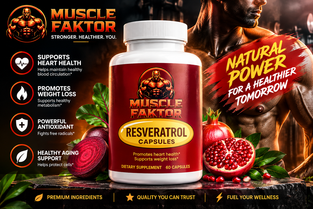 Muscle Faktor Resveratrol 600mg Antioxidant Supplement Capsules