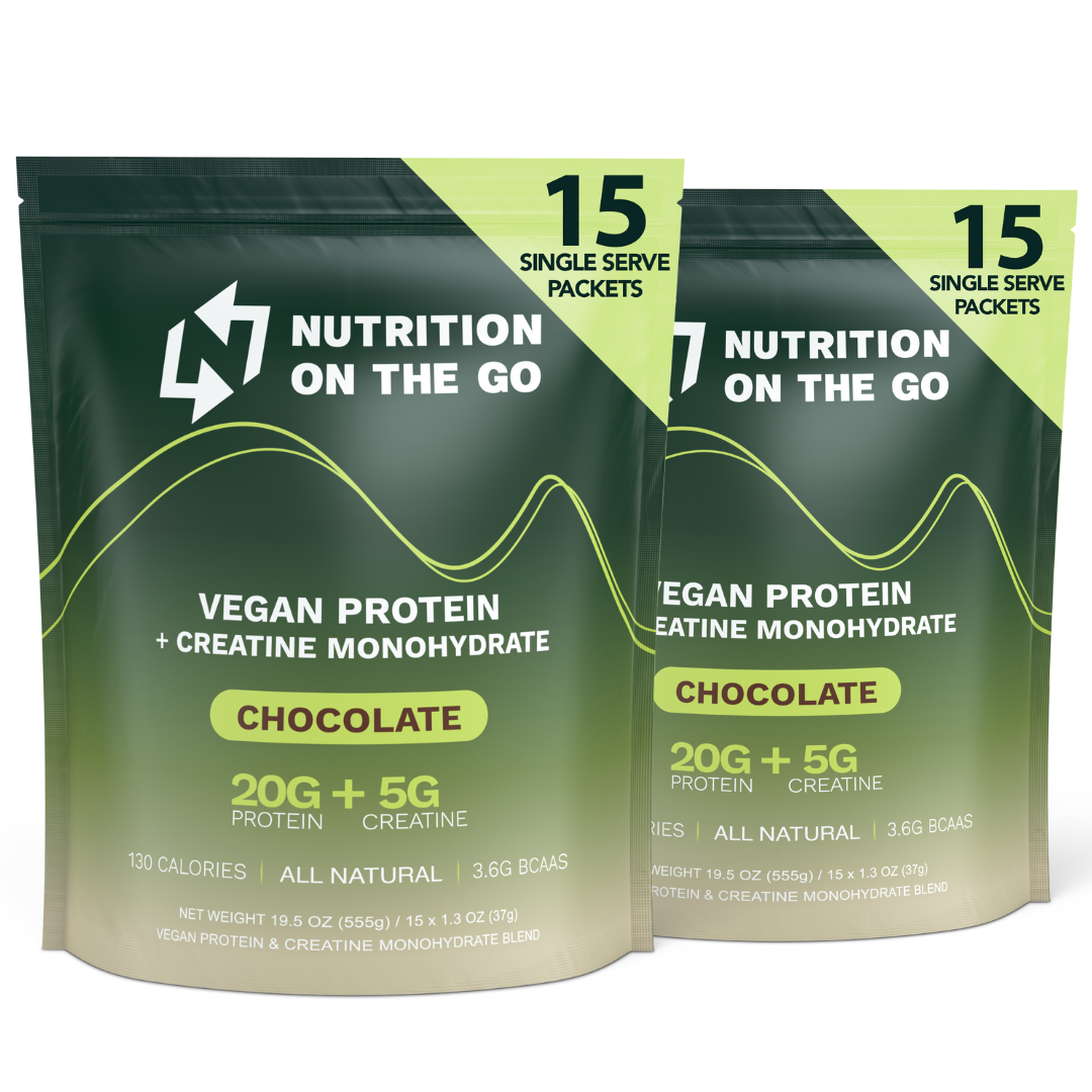Vegan Protein Powder with Creatine | Single-Serve Packets 30 Packets Chocolate