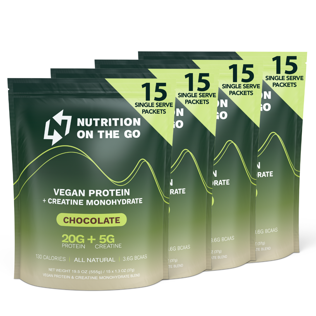 Vegan Protein Powder with Creatine | Single-Serve Packets 60 Packets Chocolate