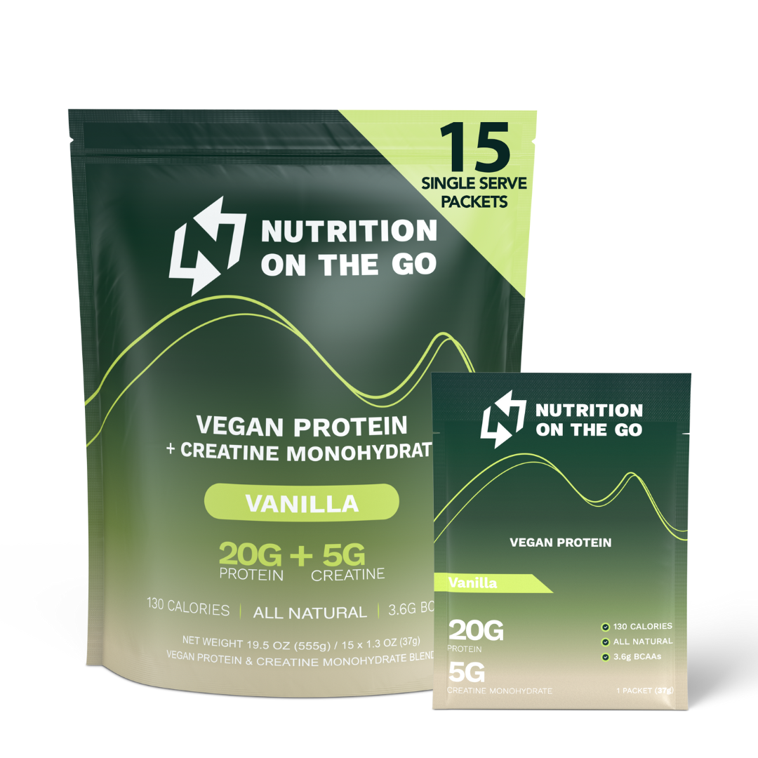 Vegan Protein Powder with Creatine | Single-Serve Packets 15 Packets Vanilla