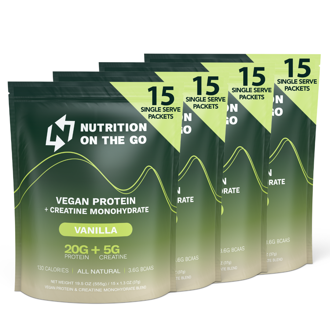 Vegan Protein Powder with Creatine | Single-Serve Packets 60 Packets Vanilla
