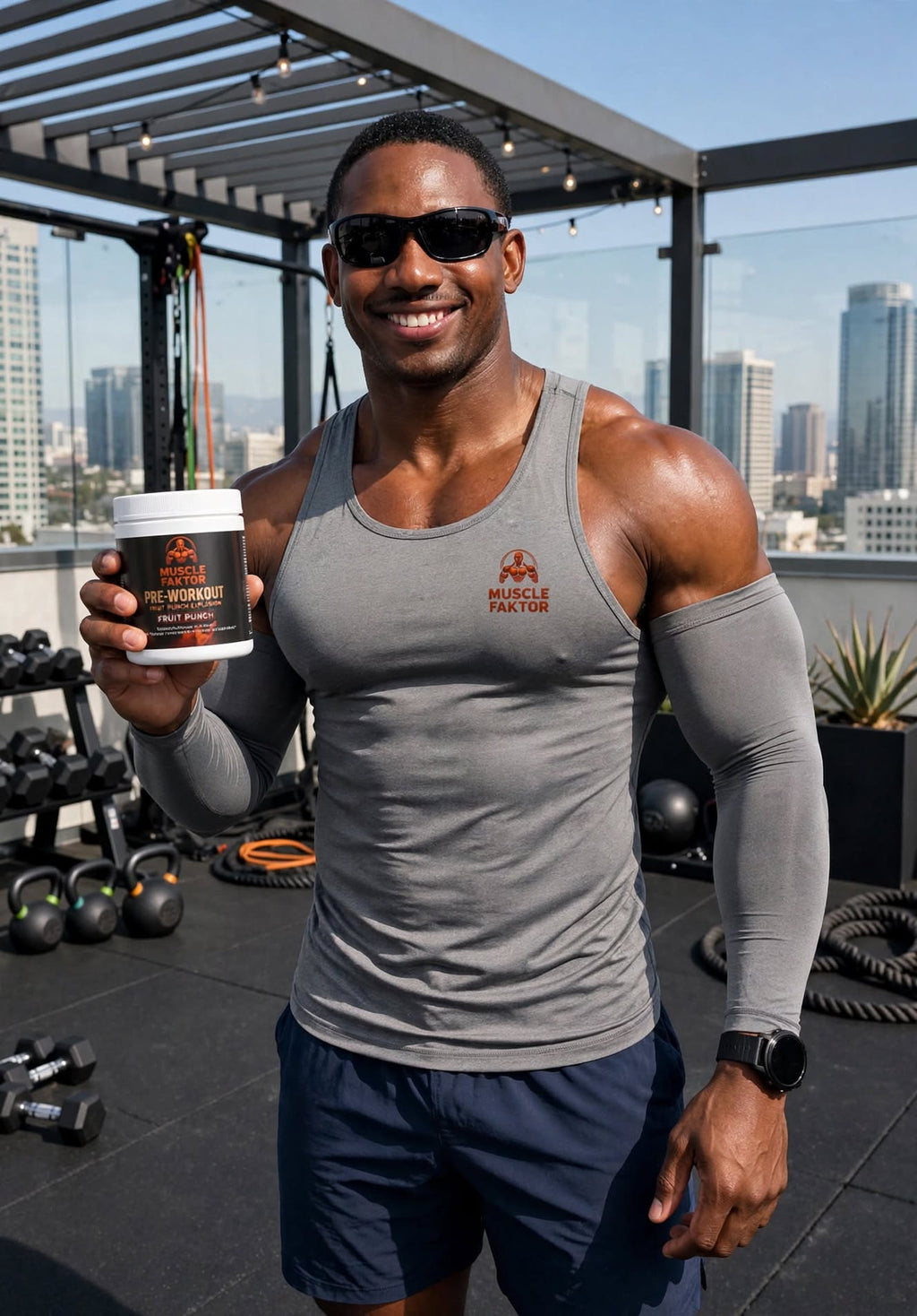 Muscle Faktor Fruit Punch Drink Powder with Caffeine, 3.52 oz