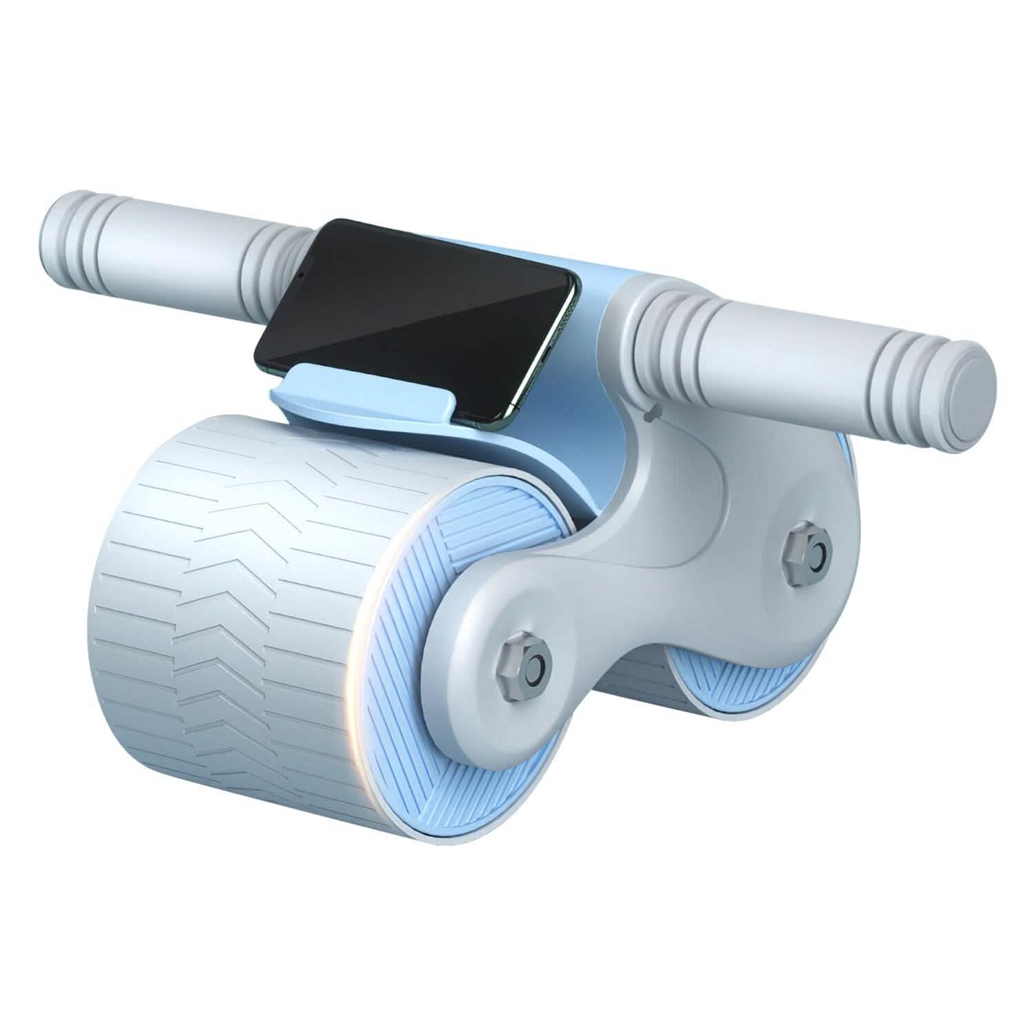Automatic Rebound Anti-Slip AB Roller Wheel with Knee Pad Holder Gray