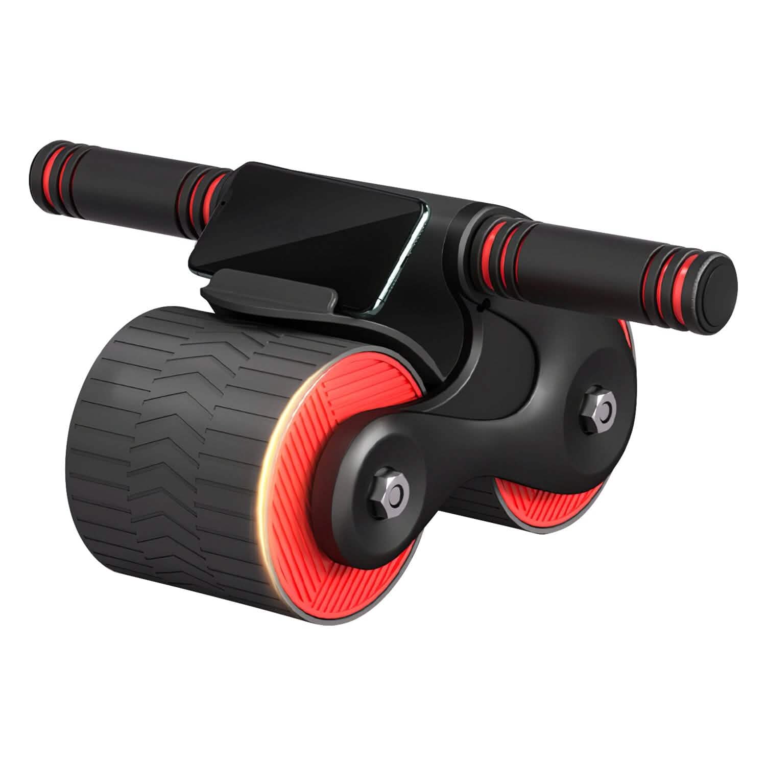 Automatic Rebound Anti-Slip AB Roller Wheel with Knee Pad Holder Red