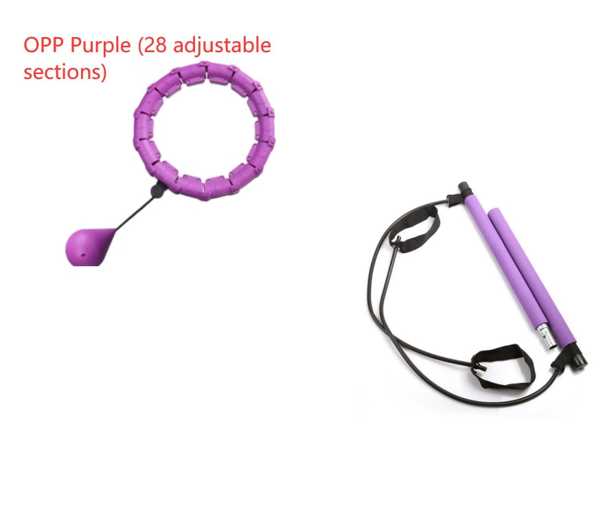 Fitness Sport Hoop Smart Upgrade Intelligent Sport Hoop Adjustable Thin Waist Exercise Gym Hoop Fitness Equipment Home Training Purple SetB