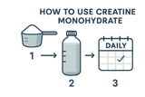 Clean step-by-step creatine usage infographic