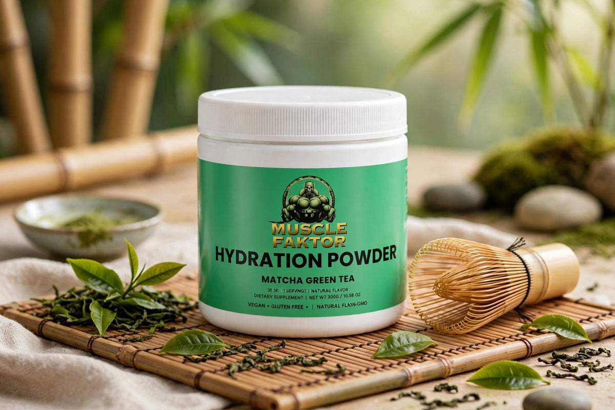 Muscle Faktor Matcha Green Tea-Flavored Electrolyte Powder, 150 g