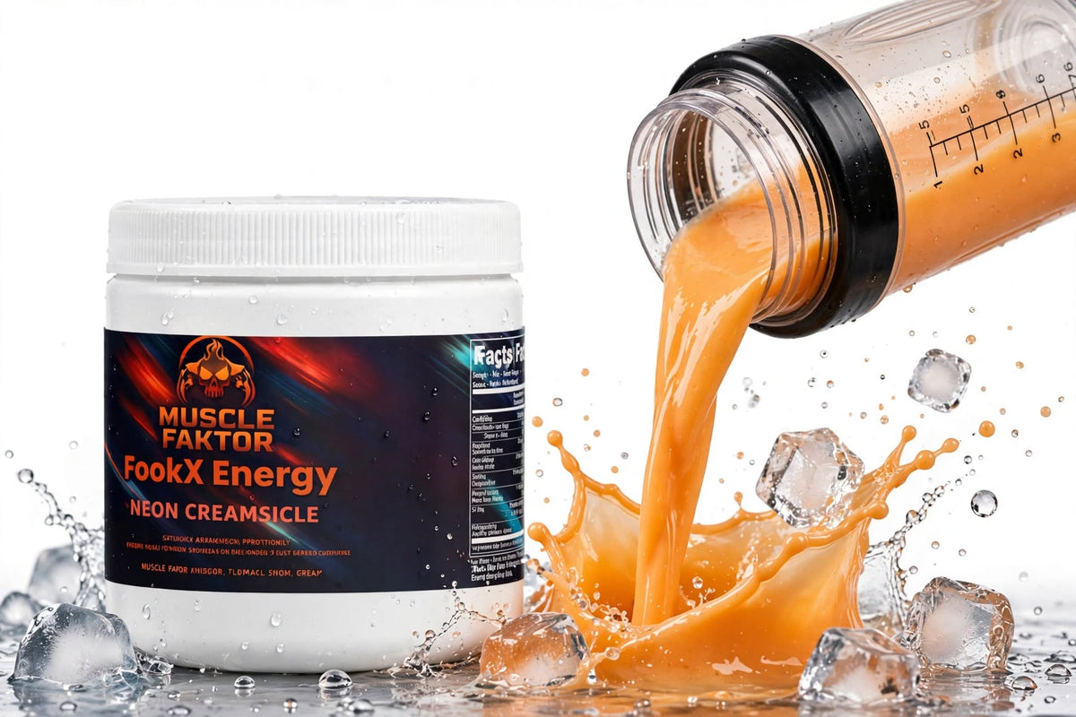 Muscle Faktor Melon Creamsicle Drink Powder with Caffeine, 3.52 oz