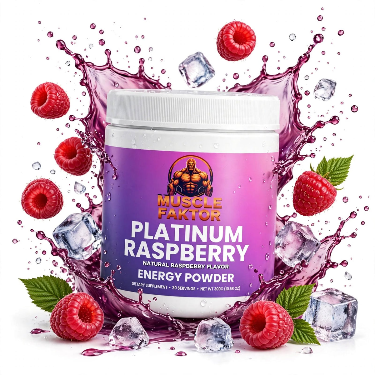 Muscle Faktor Strawberry Shortcake Drink Powder with Caffeine, 141 g