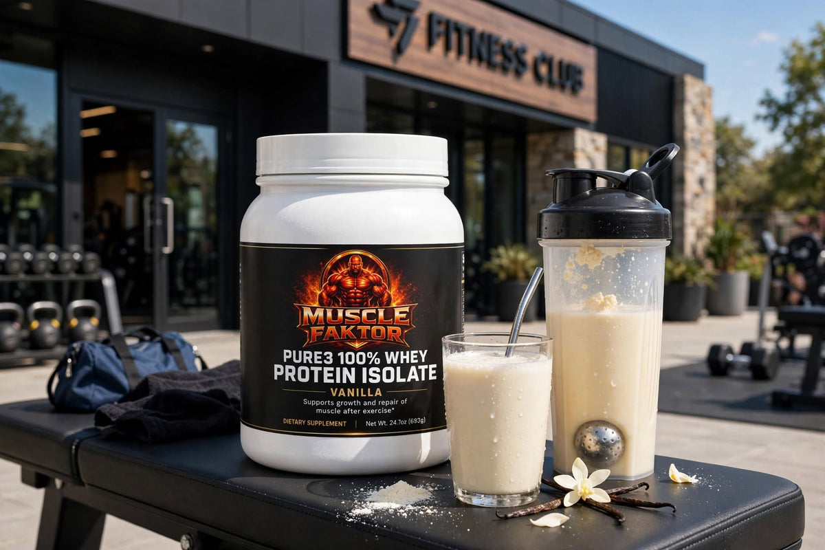 Muscle Faktor Pure3 Vanilla Whey Protein Isolate, 28 Servings