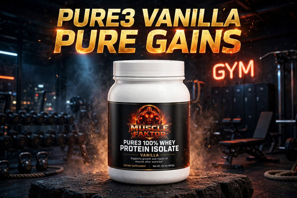 Muscle Faktor Pure3 Vanilla Whey Protein Isolate, 28 Servings