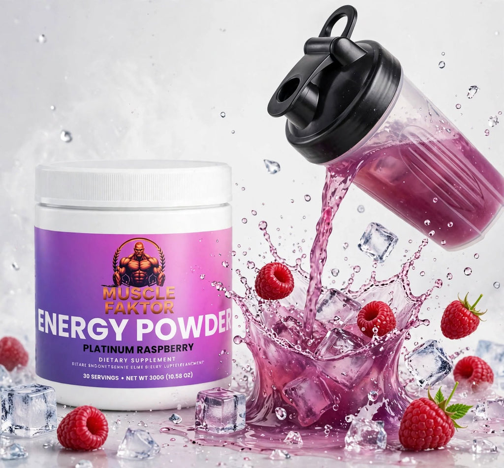 Muscle Faktor Strawberry Shortcake Drink Powder with Caffeine, 141 g