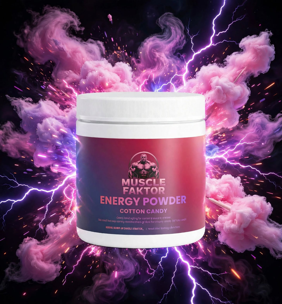 Muscle Faktor Peak X Cotton Candy Drink Powder with Caffeine, 140 g