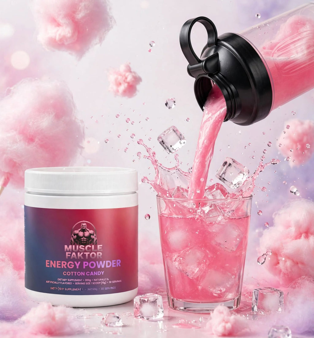 Muscle Faktor Peak X Cotton Candy Drink Powder with Caffeine, 140 g
