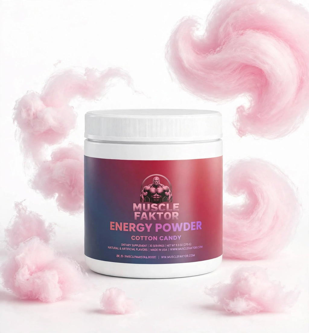 Muscle Faktor Peak X Cotton Candy Drink Powder with Caffeine, 140 g