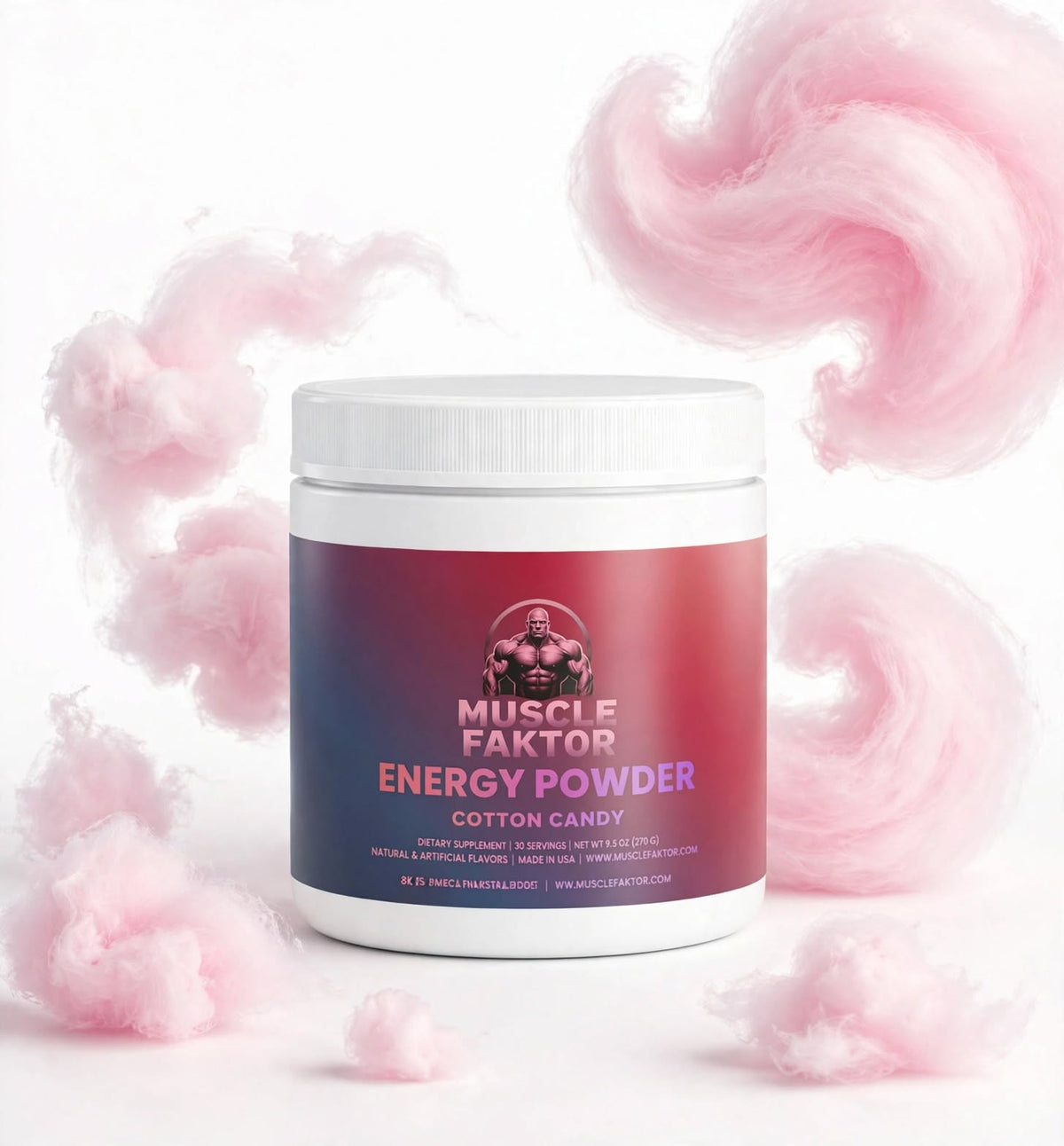 Muscle Faktor Peak X Cotton Candy Drink Powder with Caffeine, 140 g