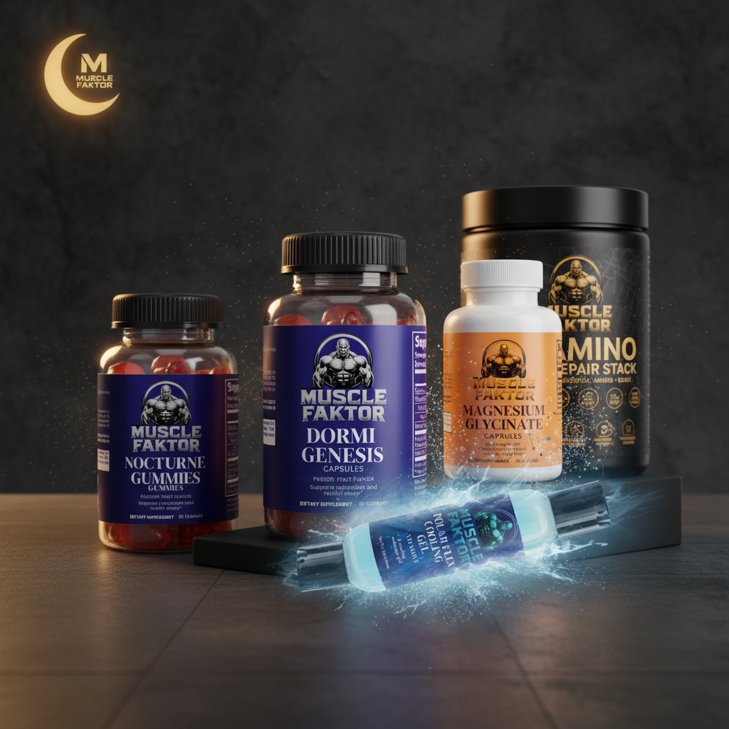 Muscle Faktor Sleep & Recovery Stack — DORMI, Magnesium, Nocturne Gummies, Recovery Gel bundle