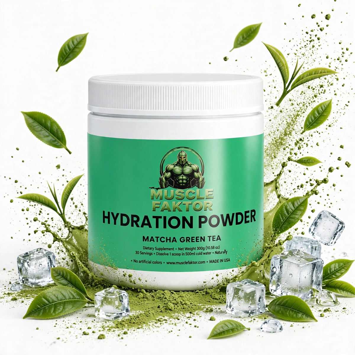 Muscle Faktor Matcha Green Tea-Flavored Electrolyte Powder, 150 g