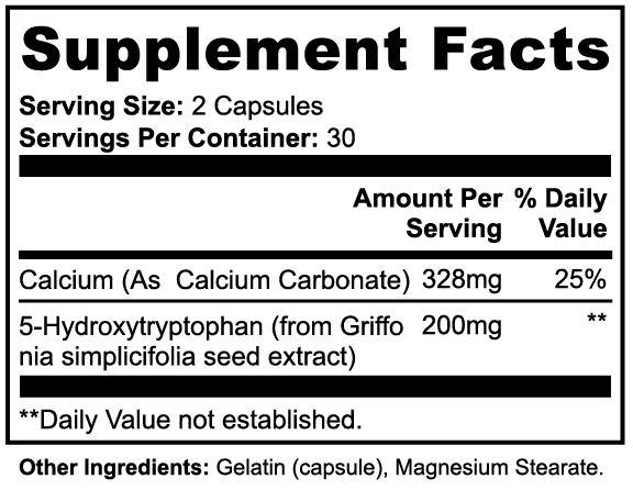 Supplement facts label for Muscle Faktor amino acids blend with natural serotonin booster for athletes