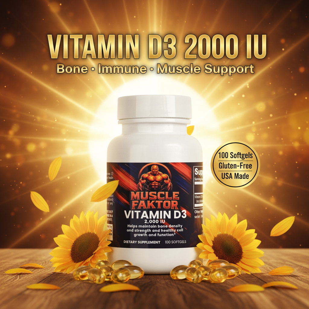 Muscle Faktor Vitamin D3 2000 IU Daily Softgel Supplement