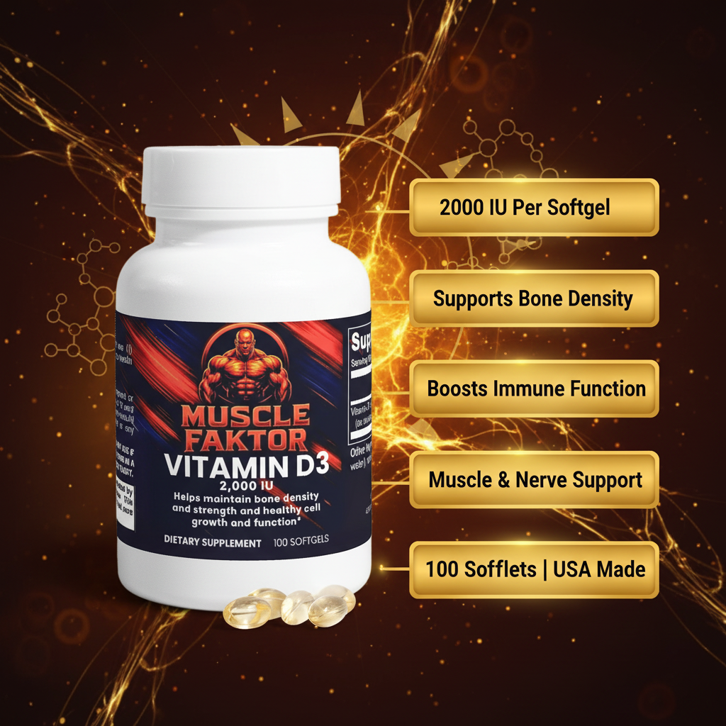 Muscle Faktor Vitamin D3 2000 IU Daily Softgel Supplement